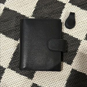Moterm Pocket Rings Planner Genuine Pebbled Black Leather